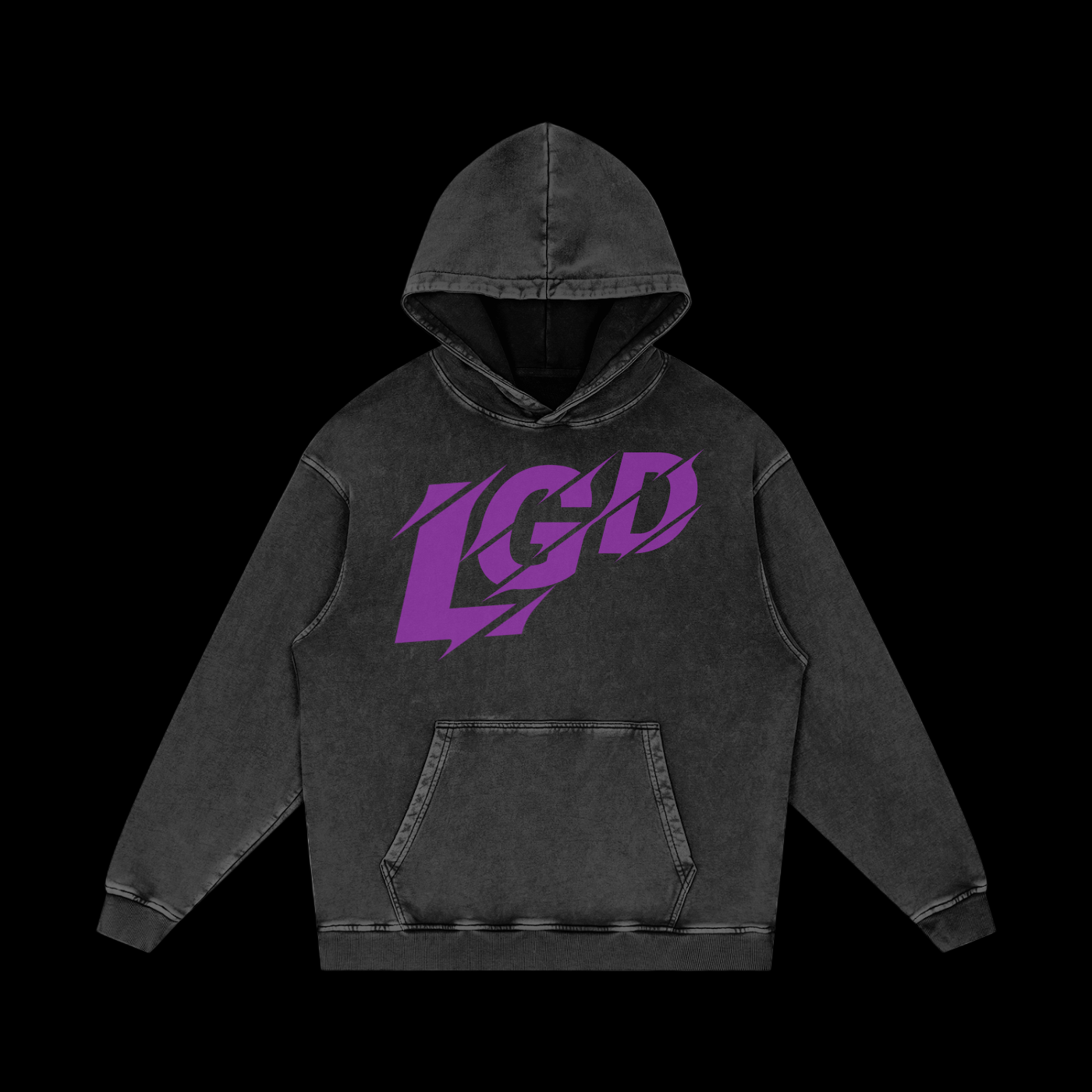 Acid Wash Oversize " LET LIFE FLOW" Hoodie